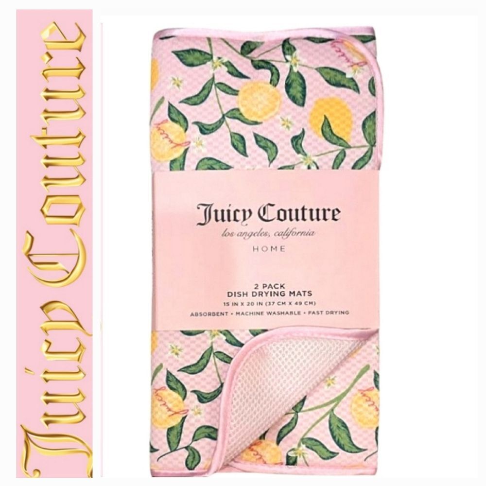 Juicy Couture Home 2-PK Lemon Dish Drying Mats